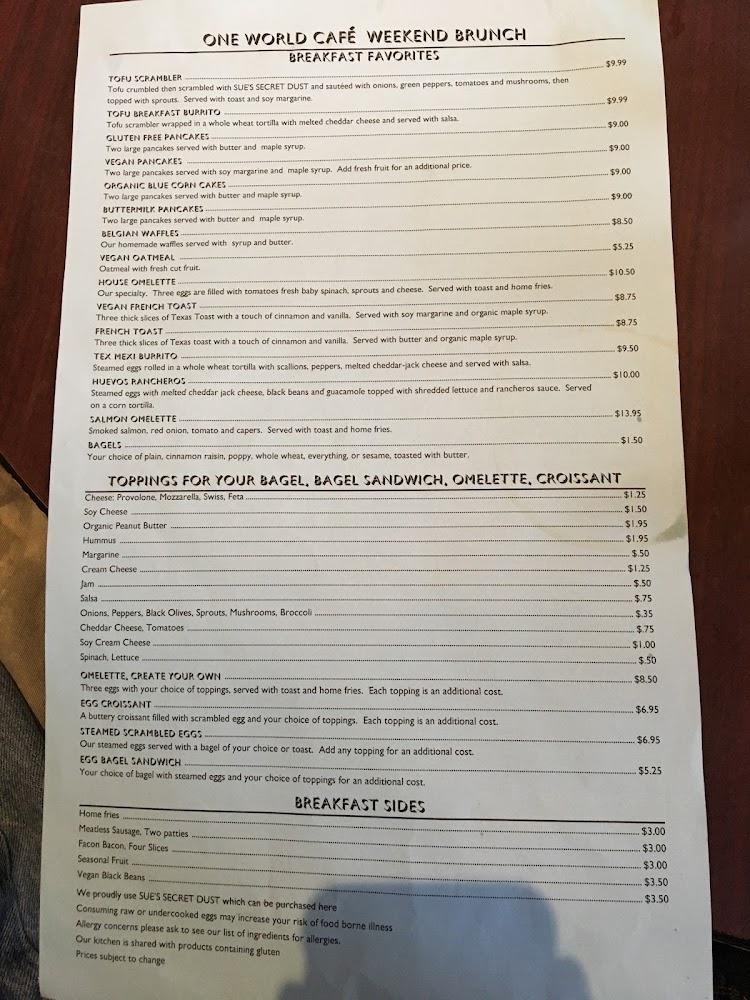 One World Café Menu image 2