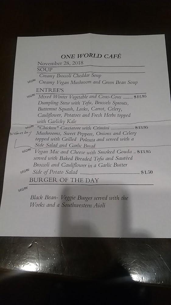 One World Café Menu image 3